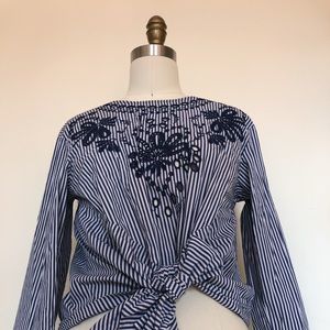 Cotton blouse with embroidered detail
